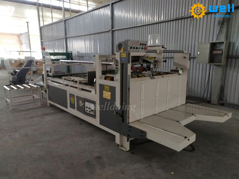 semi-automatic corrugated carton box folder gluer machine