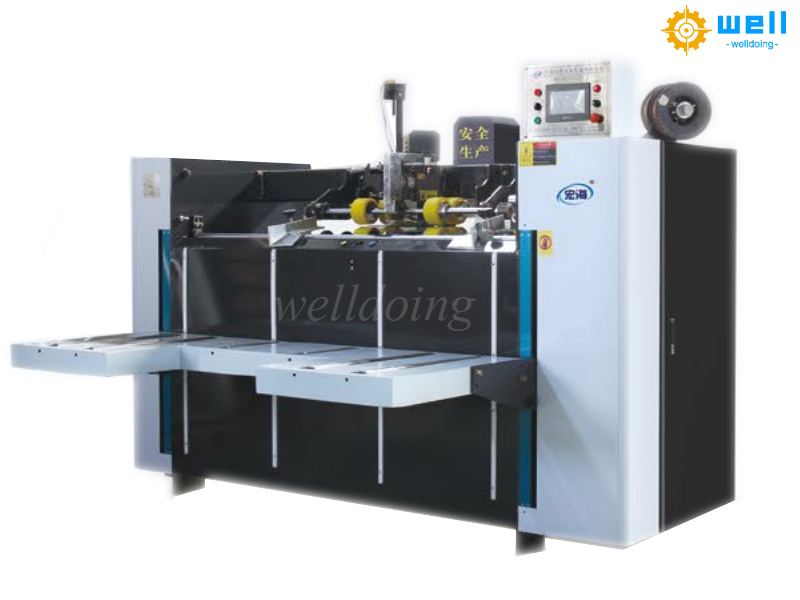 Semi-automatic cardboard box stitching equipment